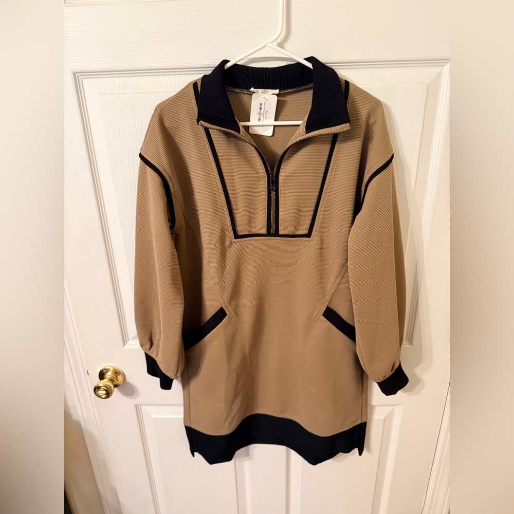 Entro Tan and Black Dress